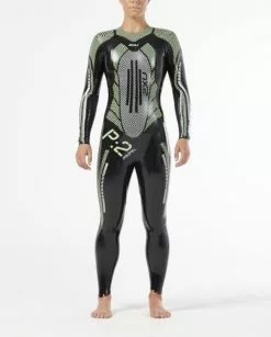 2XU P:2 Propel Lange Mouw Wetsuit Zwart/groen Dames -Goedkope Sport Glans Winkel ww4993c blk mtg 004