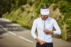 Zone3 Lava Aero Lange Mouw Tri Top Wit Dames -Goedkope Sport Glans Winkel zone3 tri tops dames lava zwart wit tw20wltl102 011