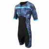 Zone3 Activate Plus Tropical Palm Trisuit Korte Mouw Heren -Goedkope Sport Glans Winkel zone3 trisuits men activate tropical palm ss 001