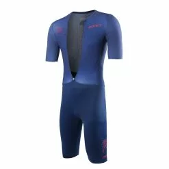 Zone3 Aeroforce X II Trisuit Korte Mouw Blauw Heren -Goedkope Sport Glans Winkel zts23mafs103 003
